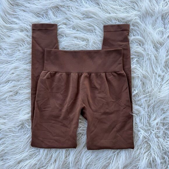 OQQ Leggings Brown Size Small - Picture 1 of 7